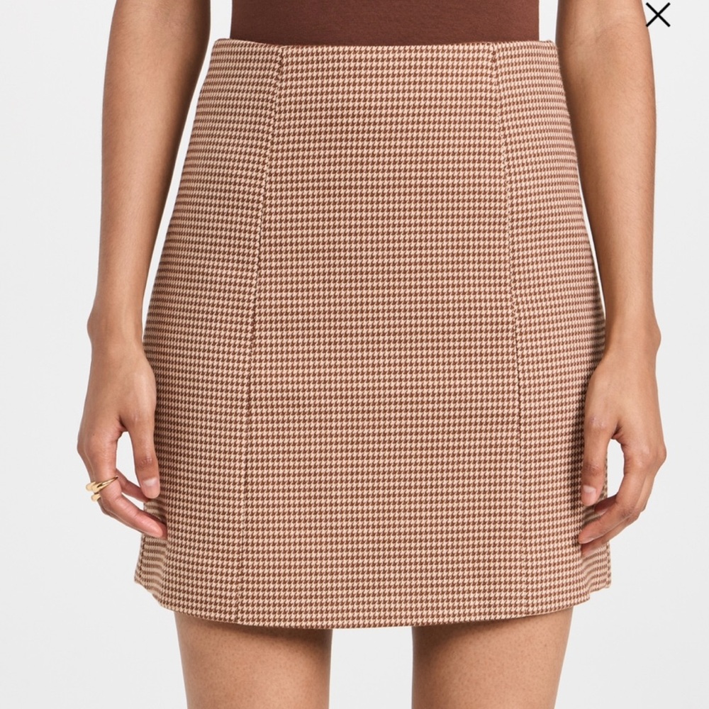 NWT FAVORITE DAUGHTER The First Wife Houndstooth Mini Skirt🤎🐕